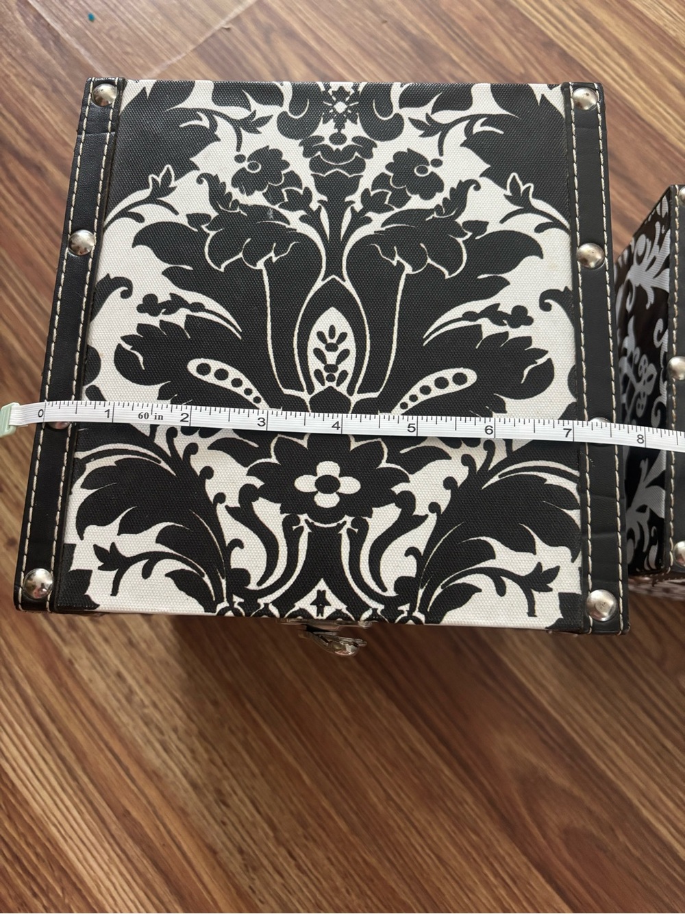 Black & White Damask Storage Boxes - Set of 2 - Picture 6 of 9